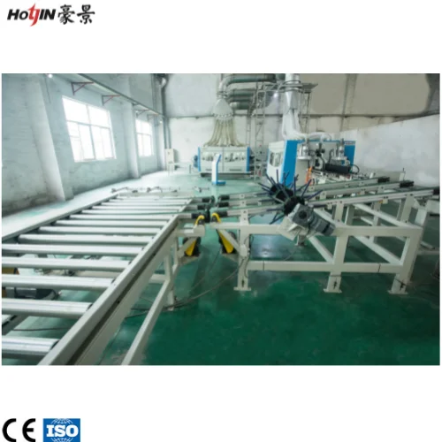 Semi-automatic SPC flooring cutting and double end tenoner machine in plastic machinery