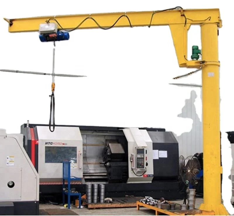 Base Mounted 3 tons 270 Degree Rotation Lift Jib Crane Boom Length 5m Lifting Height 3m