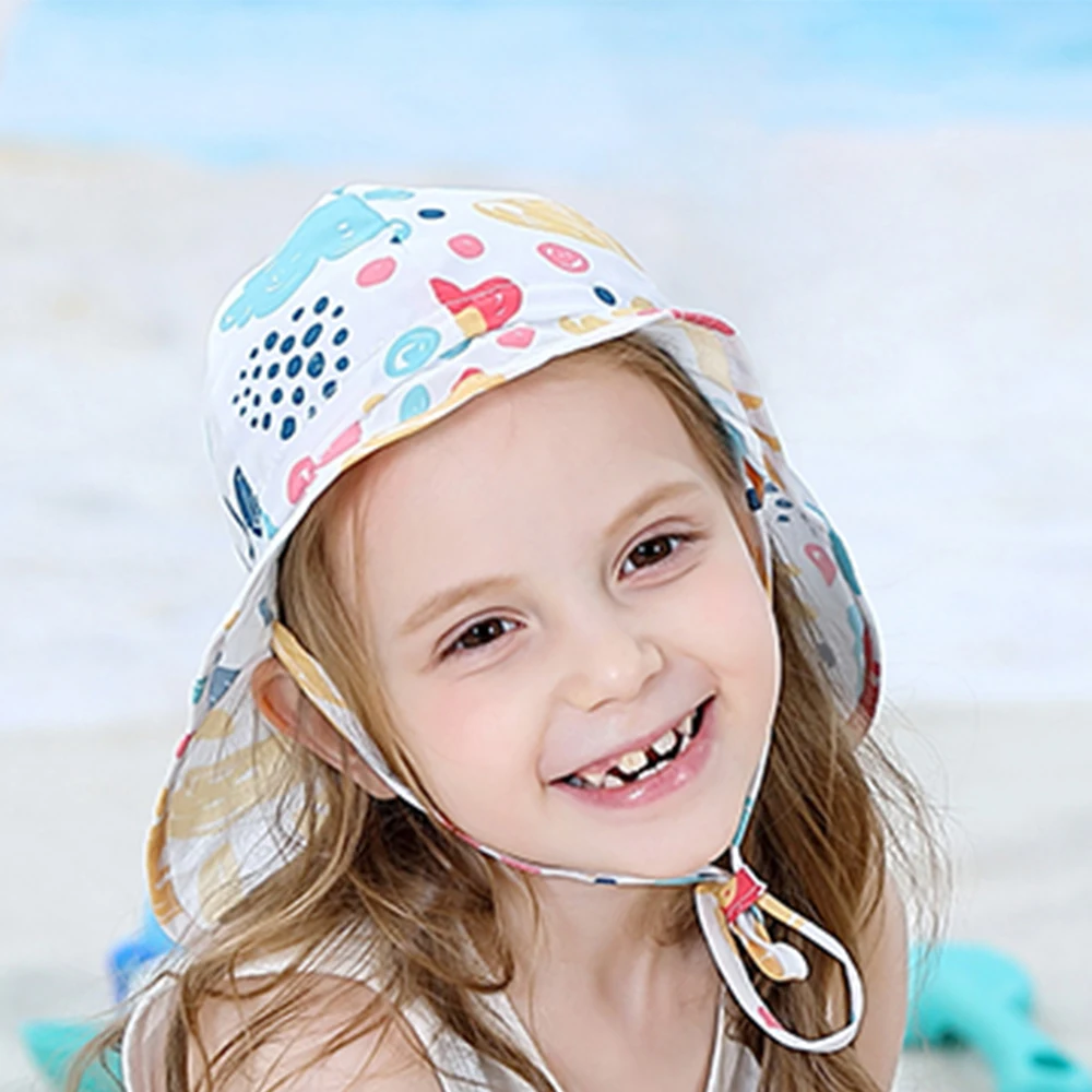 Kaavie милый чехол с принтом на шею Bebes Gorro De Playa Ninos Proteccion летняя шапка для маленьких девочек