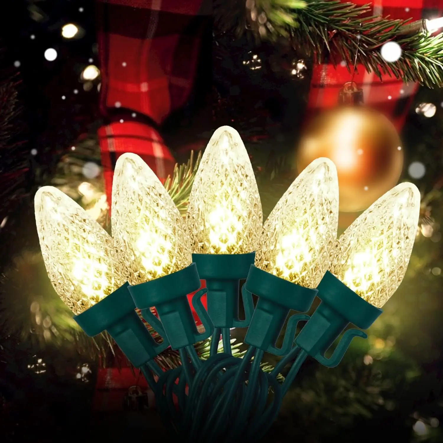 UL  C7 LED Warm White Faceted Christmas Mini Light Christmas tree lights