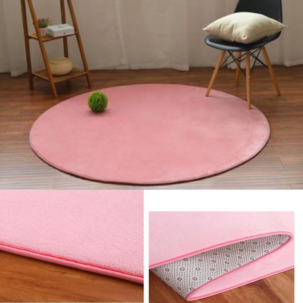High Quality Round Rug Pad Mat for Kids Playhouse Play Tent Super Soft Coral Kids Play Rug