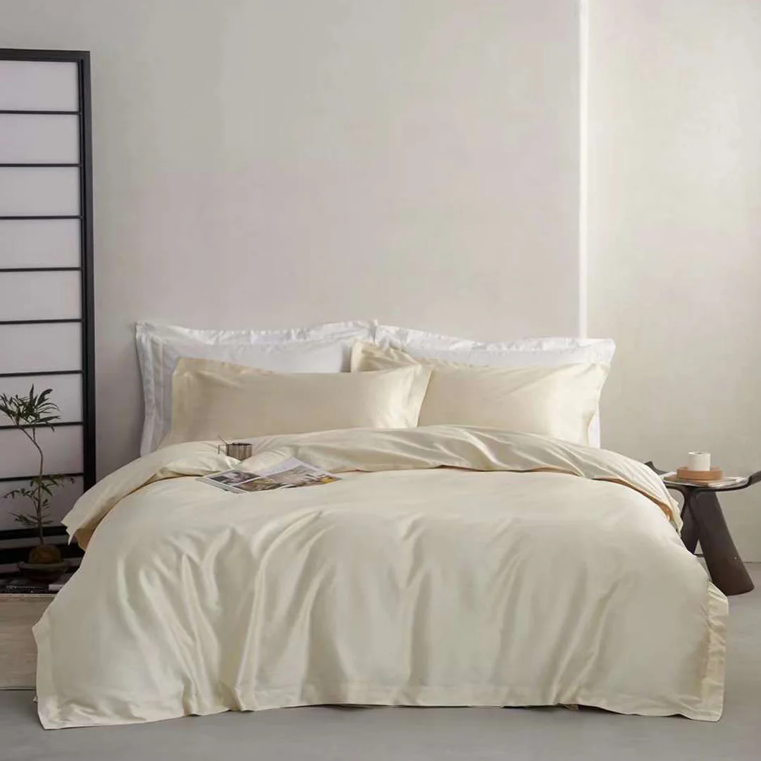 Wholesale High-end King Queen Size Silk Sheets Duvet Cover High Quality Silk Pillow Case 120s 100% Cotton Bedding Sets