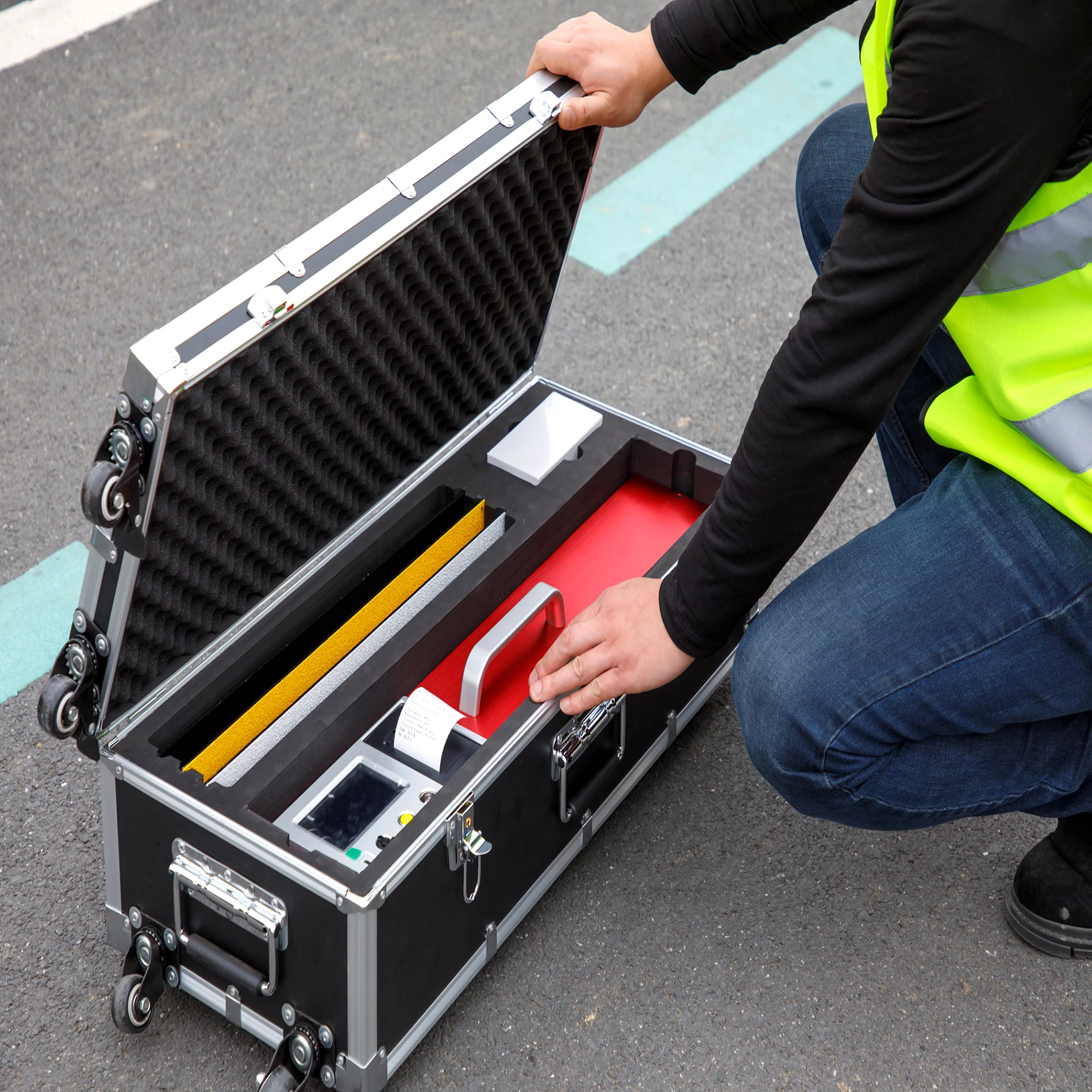 Hand Held Aclinic Traffic Sign Lines Roadway Reflectivity Equipment Reflective Marking Gauge Roadway Mark Reverse Tester