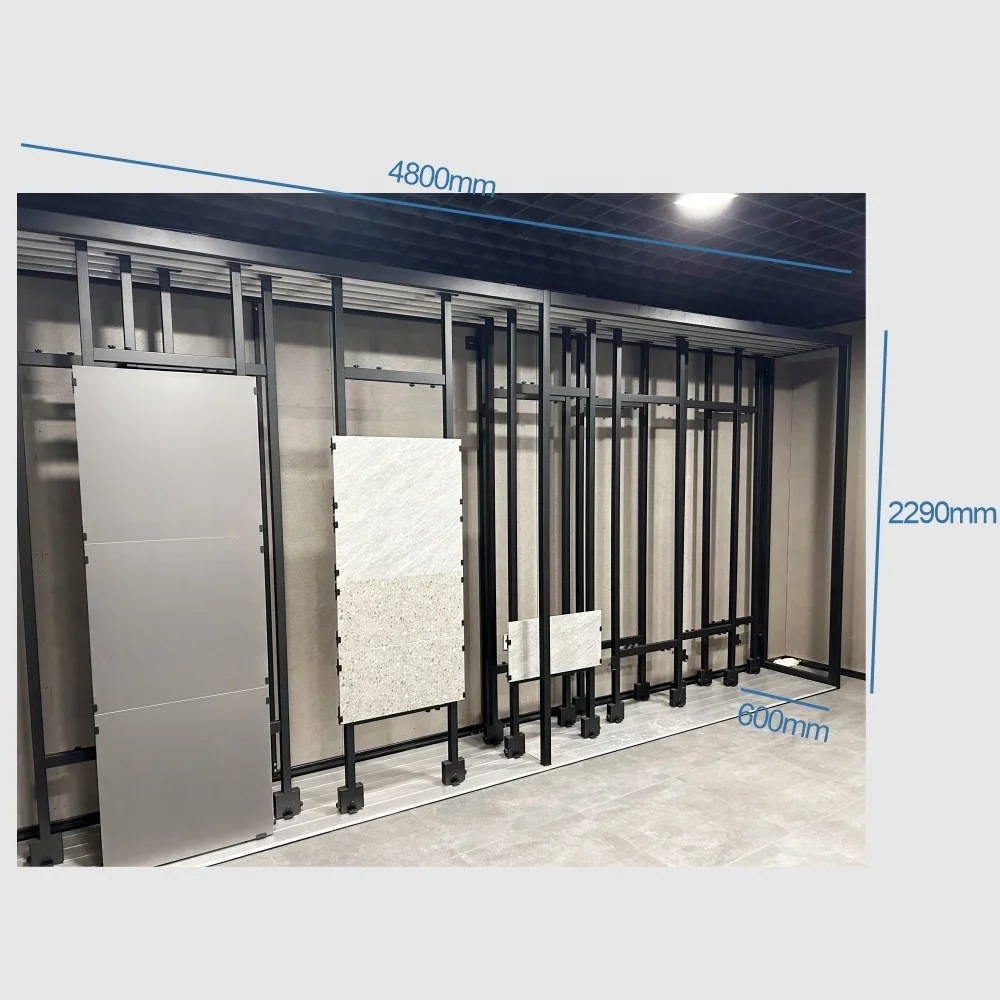 Custom Factory Direct Sale Metal Small Sliding Ceramic Tile Display Rack For 24 Inch Tile Display Stand