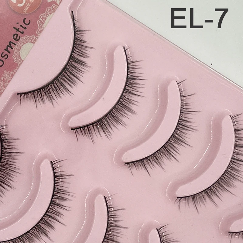 New Japanese And Korean Style 5 Pairs/set Crossed Eye Lashes Natural Look Cruelty Free Thin Synthetic Hair False Eyelashes