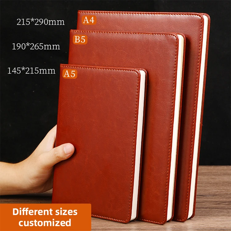 2025 high quality a4 pu leather cover planning personalized journalier customize paper agenda
