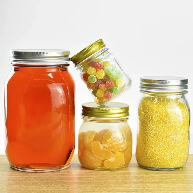 Wholesale Wide Mouth 1000ml 33oz Glass Container for Pickling Wide Mouth Glass Mason Canning Jars With Lids Stocked