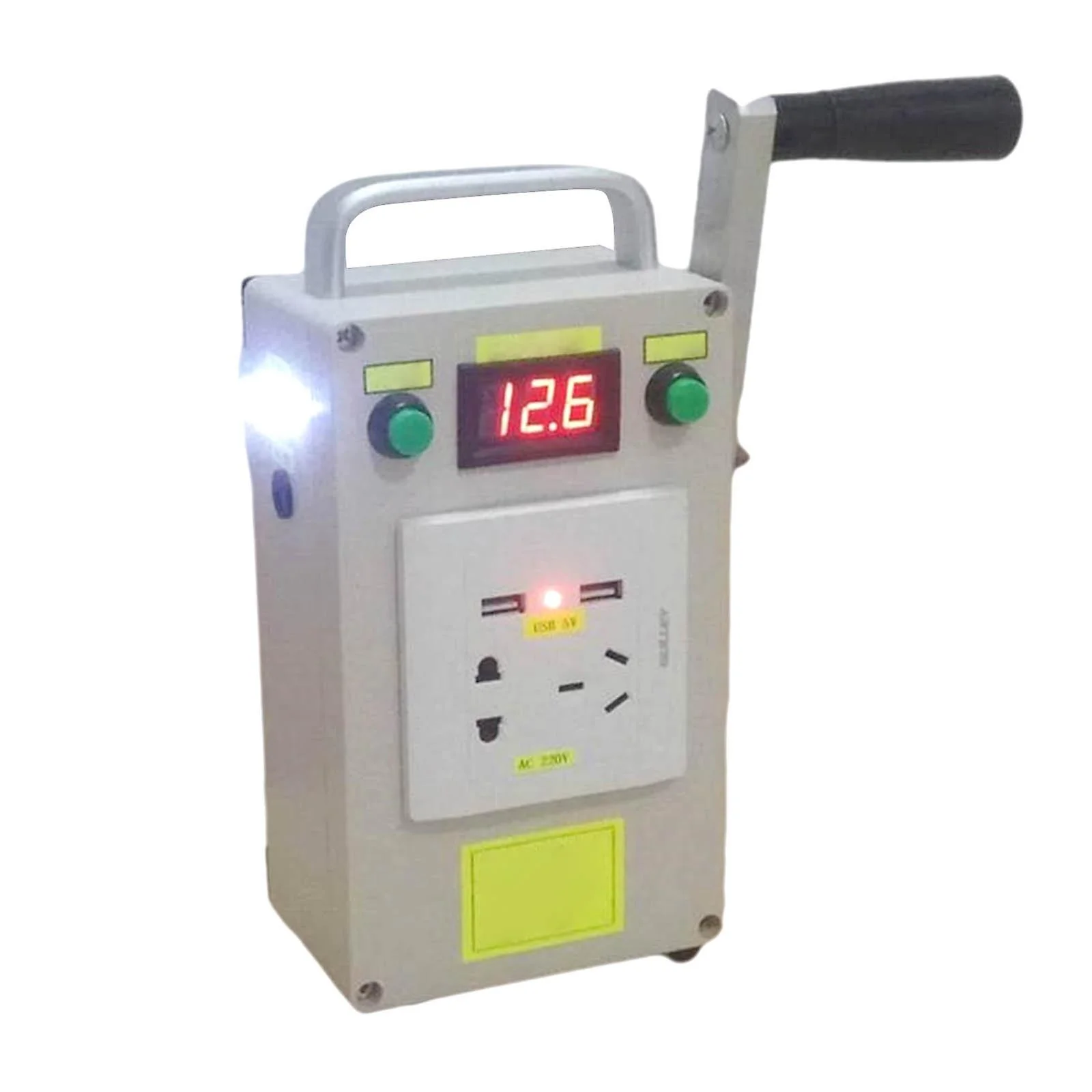 Наружный Многофункциональный портативный ручной кривошипный электрический генератор DC12V AC220V power bank для выживания Аварийный Свет USB зарядное устройство телефона