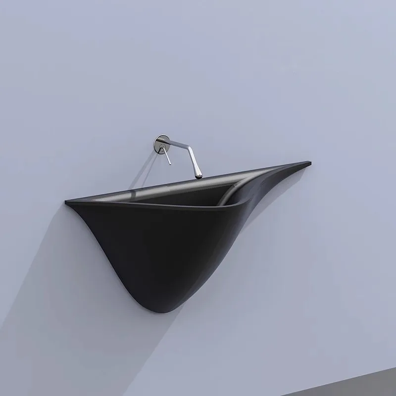 Fashion Design Oriented Ceramic Wall Hanging Color Custom Mouth Shape Bathroom Wash Basin Porcelain Home Hand Wash Basin