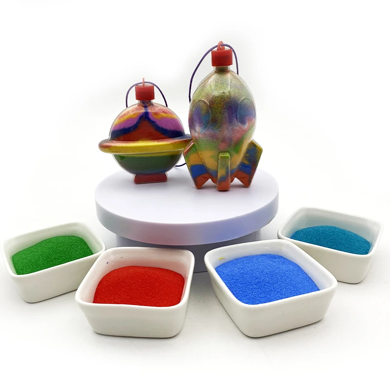 Kids Soft Sand Art Crafts Non-toxic Glitter Sand creativity colorful play sand bottle