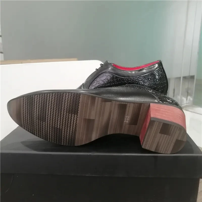 2023 New Styles Luxury Big Size 46 Formal Walking Wedding Office Casual Leather High Heel Dress Shoes for Men