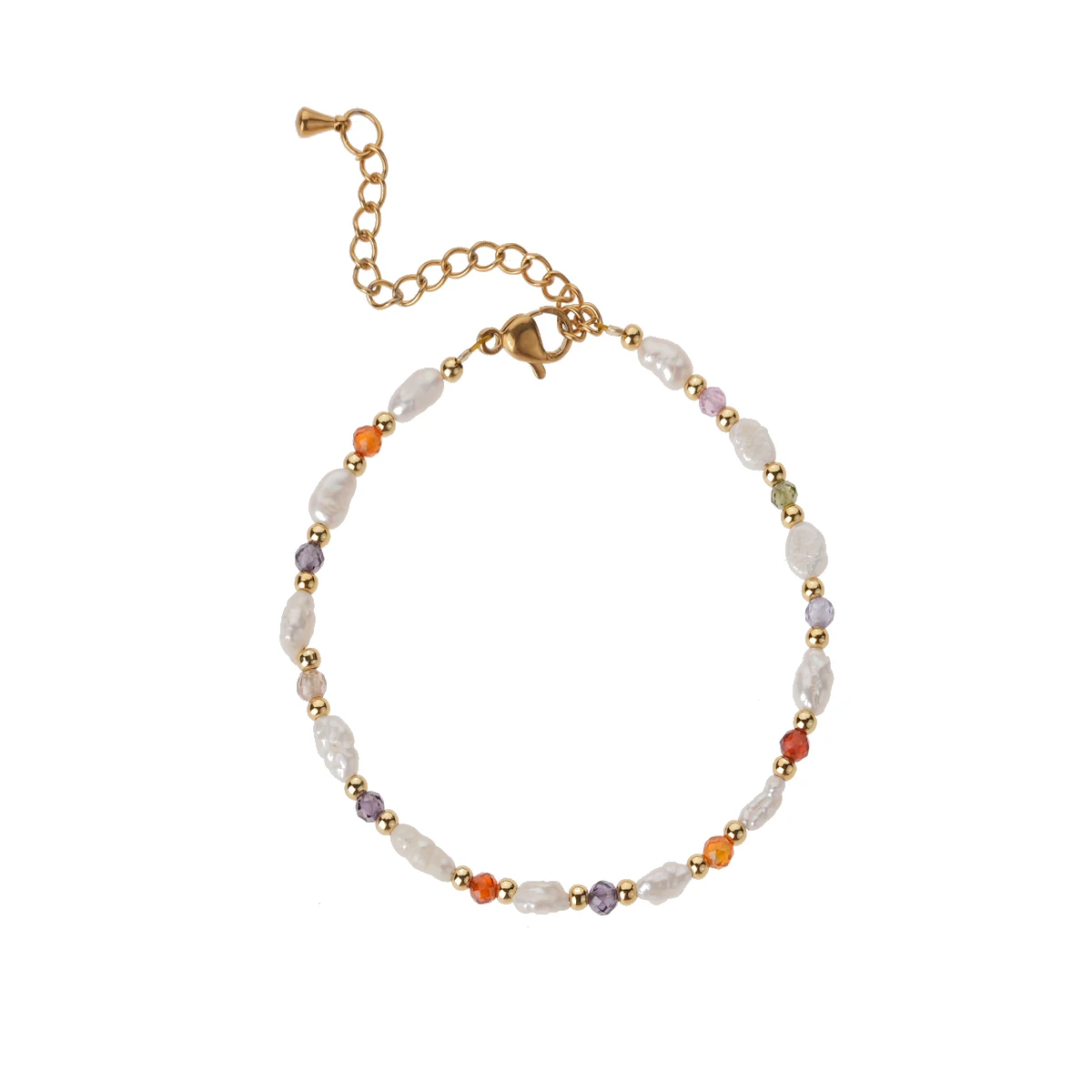 New Multi Color Crystal Natural Stone Beads Baroque Pearl Necklaces Bracelets Women Fashion Jewelry Sets