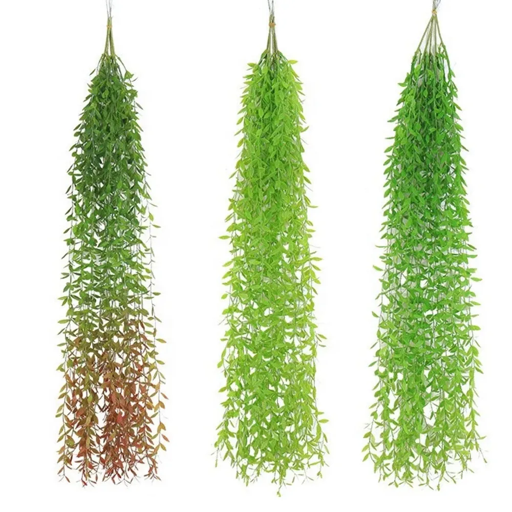 DREA Artificial Weeping Willow Plastic Plants Greenery Leaves Hanging Vine Faux Ivy Garland for Home Garden Decor