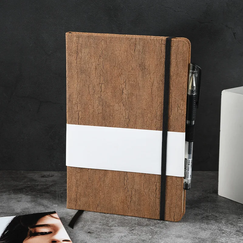 Custom Eco friendly wood cork cover A4/A5/A6 notebook customized Recycled Journal Hardcover Classmate Lined Paper note book