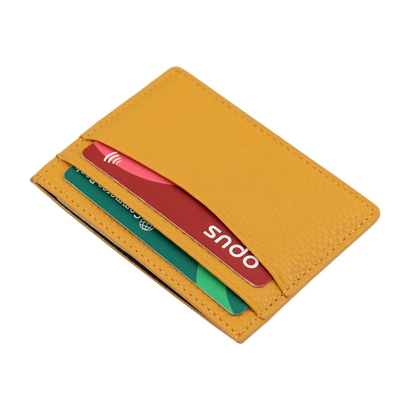Women Custom Logo Wallet Color Pebble Leather Card Holder Slim Credit Cardholder Wallet