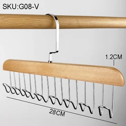 Factory Wholesale Luxury Wood Bra Hanger Coat Bag Belt Vest Bra Sling Pajamas Ties Organizer Hanger With Hooks Wooden Bra Hanger