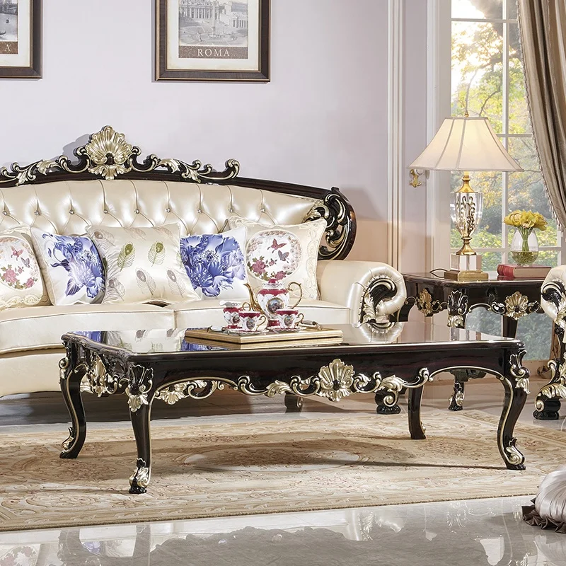 Best Seller Wood Carving Coffee Table, Living Room Furniture