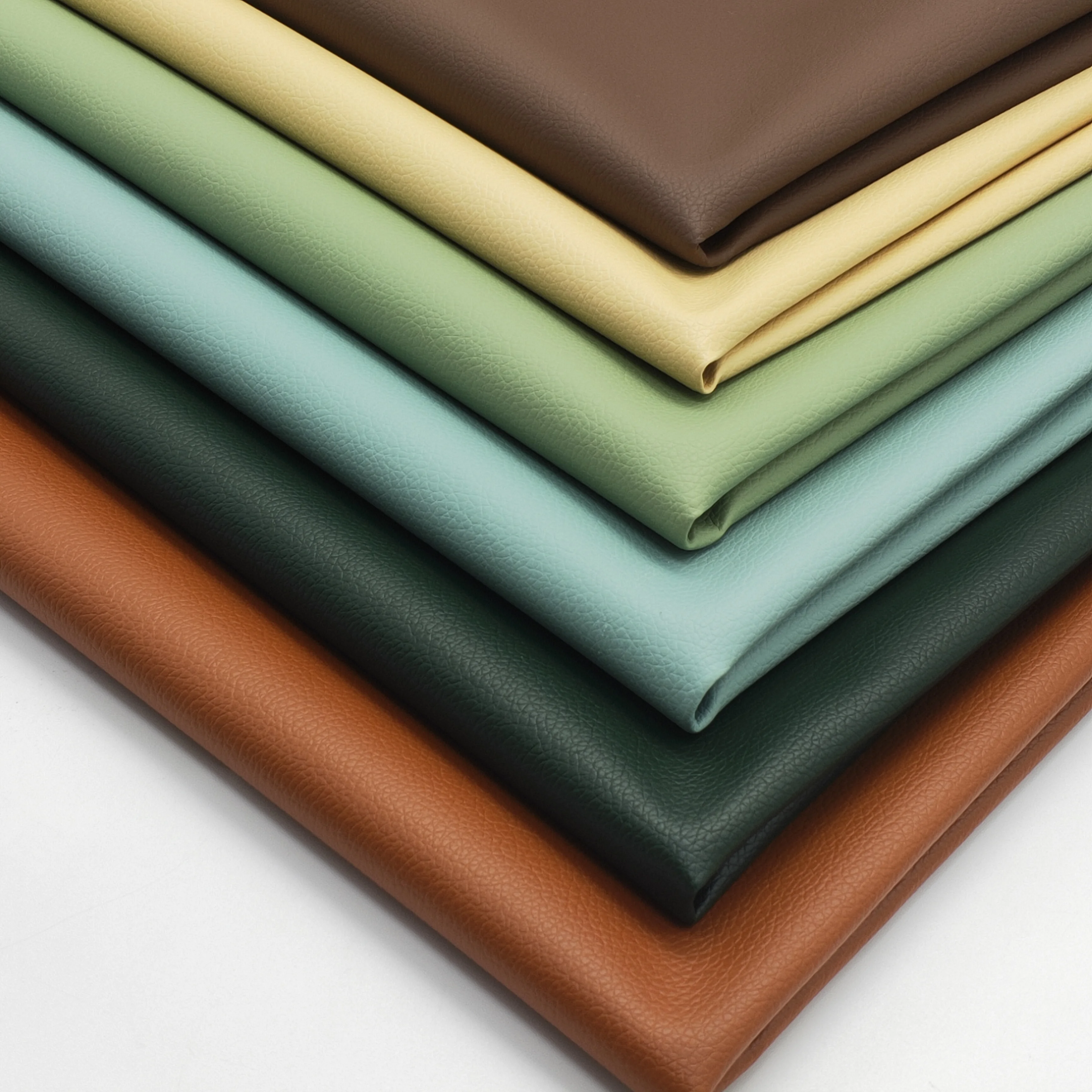 PVC DE90 Litchi Texture Leather Fabric Stationery Packaging For Handbag Bags and Shoes Car Cushion