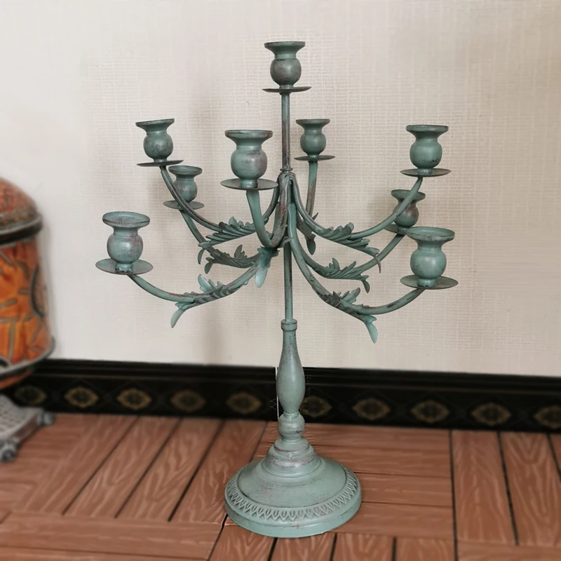 Cylinder Candlestick Wedding Candle Holder Table 9 Arm metal Candelabra For Home Decor