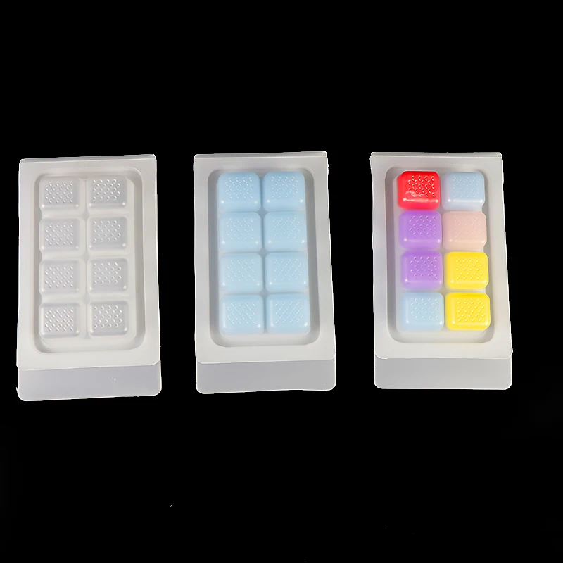 Snap Bar Clamshells De Noel Christmas Empty Wax Melt Clamshells 8 Cavity Black Wax Melt Clamshell