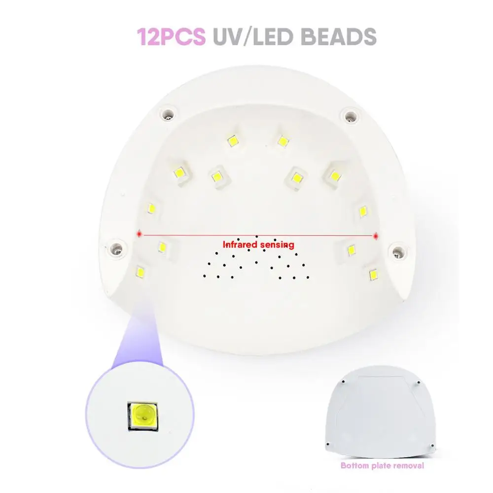 
36W UV LED Nail Polish Glue Lamp Nail Art Gels Dryer C-uring Light Timer Phototherapy Machine 