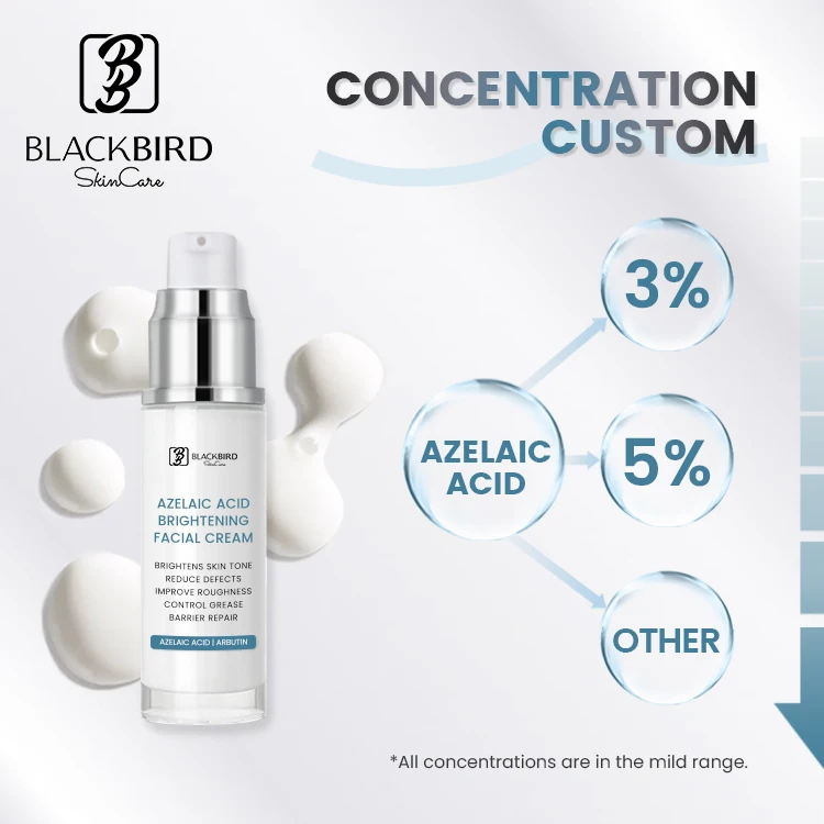 Private Label 5% Azelaic Acid Brightening 50g Facial Cream Natural Organic Whitening Hydrating Anti Aging Beauty Face Cream