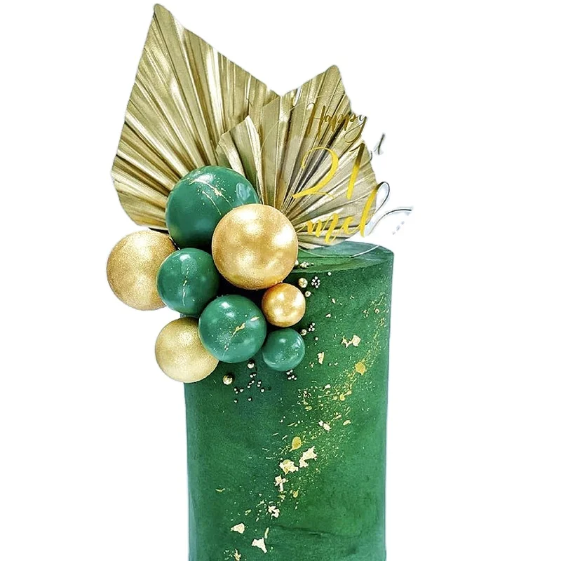 paper wedding  flower anniversary  happy birthday  Cake Decoration 3d paintings  gold paper  leaf cake topper