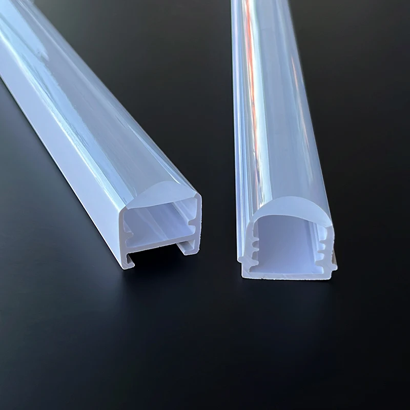 Custom Extrusion Plastic PC 20 Beam Angle Clear and Milky White Bi-colors Led Linear Optical Lens For blackboard Lighting