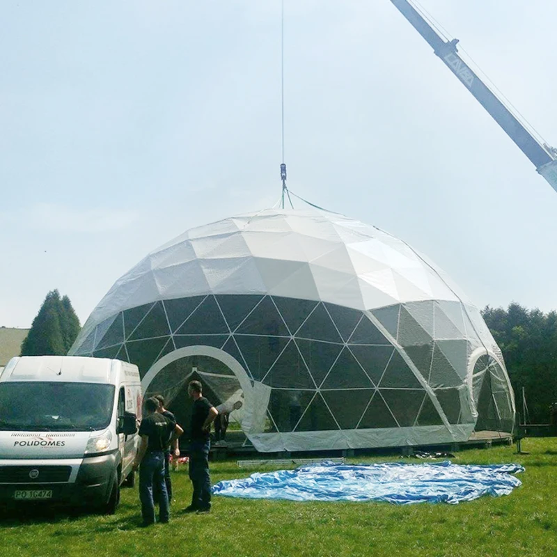 20m Prefab Houses Transparent Geodesic Dome Tent For Festival Events