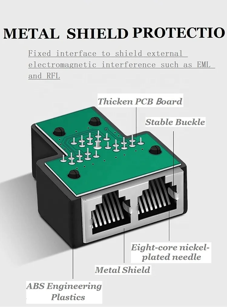  1-2 гнездовой сплиттер разъем RJ45 Ethernet Lan сетевой адаптер Rj45