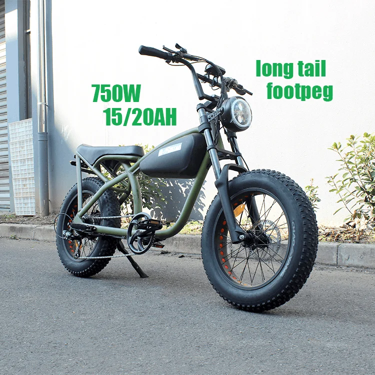 20 Inch Cafe Racer Electric Bike Vintage Lithium Battery Chopper Electric Retro Beach Cruiser Bike For Adult
