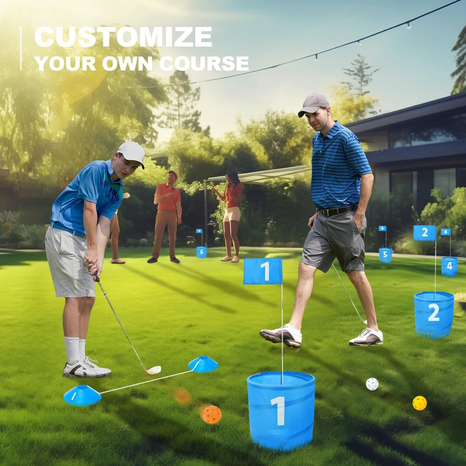 Golf Bucket Game The Ultimate Portable Backyard Outdoor Beach Golf Chipping Game With Buckets