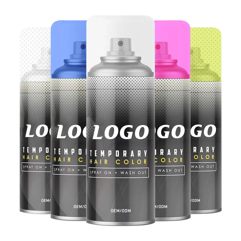 120ml 12kinds glitter white black transparent blond hair color spray