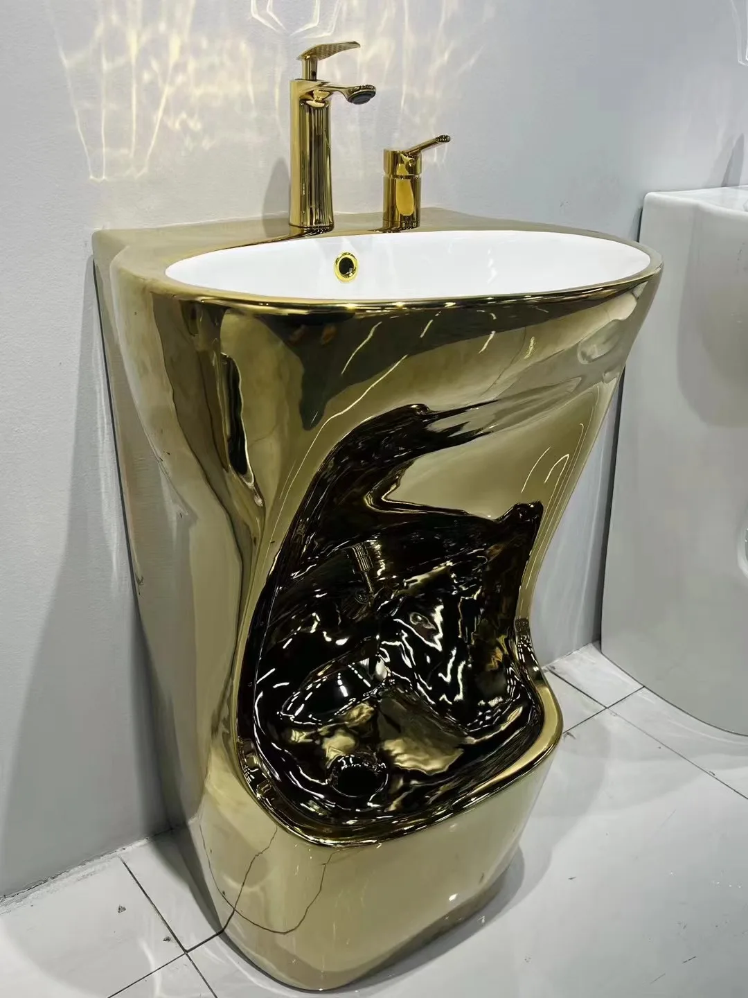 Custom automatic muslim prayer wash basin workplace muslim wash basin pedestal sink