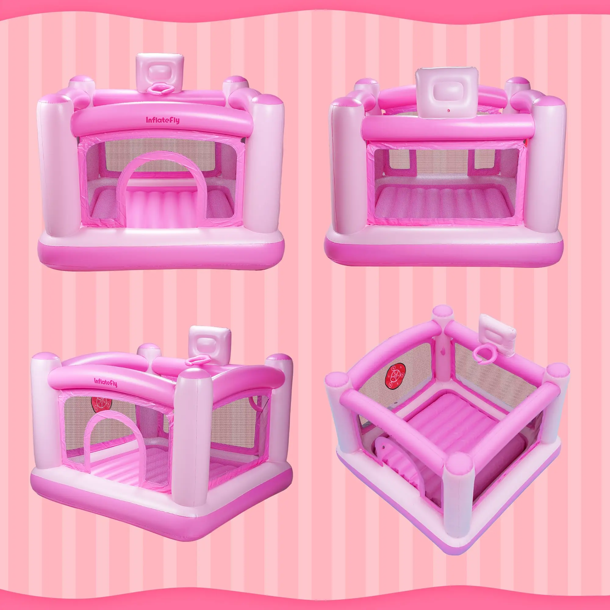 Good Quality Bouncy Castle Pink PVC Inflatable Jump House Party Small Bounce Castle Kids Bounce House