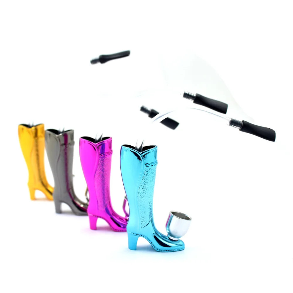 Factory supply heels hookah foreign trade creative metal mini high leg boot Metal pipe  Smoking Pipes Tobacco