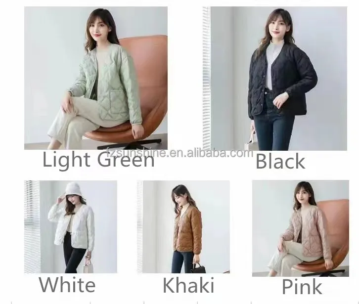 Womens quilt down jacket ultra Lightweight Foldable White Duck Down Filled puffer quilted jacket women plaid jacket