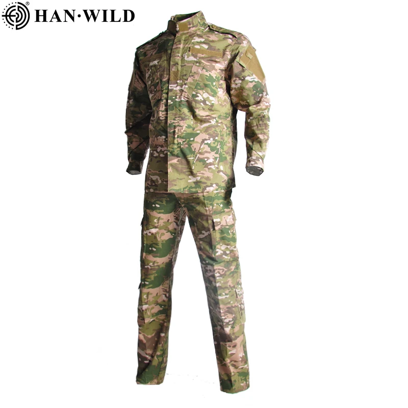 HAN WILD Camouflage uniform outdoor training tactical shirt pants clothing uniform