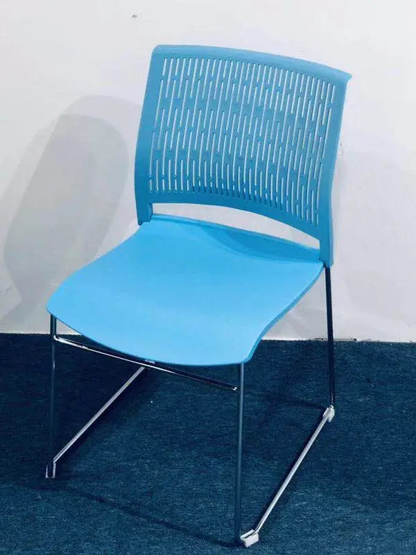 842-3C  Hot selling Plastic chairs   12mm thickness solid steel plating  Stackable  office modern chair