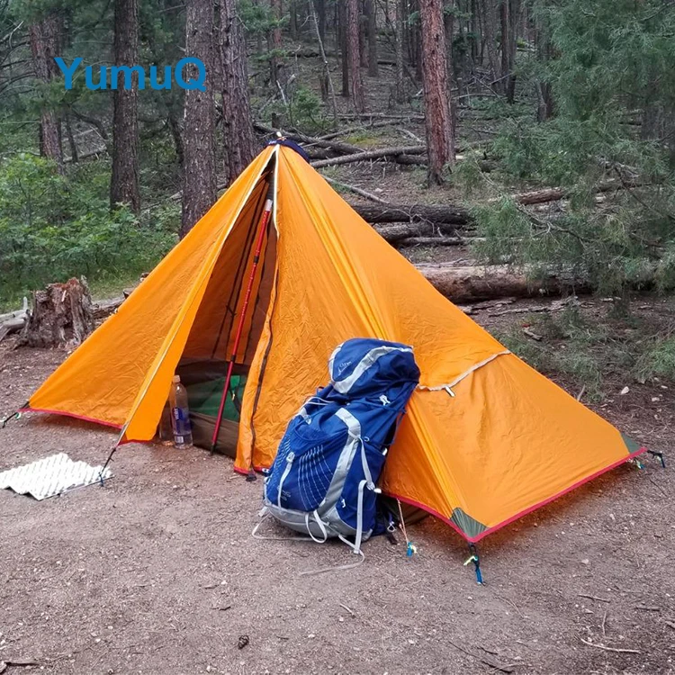 YumuQ 1-2 4 Man Person 10D 15D 20D Nylon Ultralight Waterproof Camping Dome Single Rodless Tent