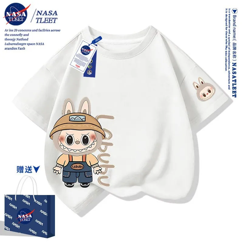 Новая Модная хлопковая рубашка с коротким рукавом для мальчиков и девочек