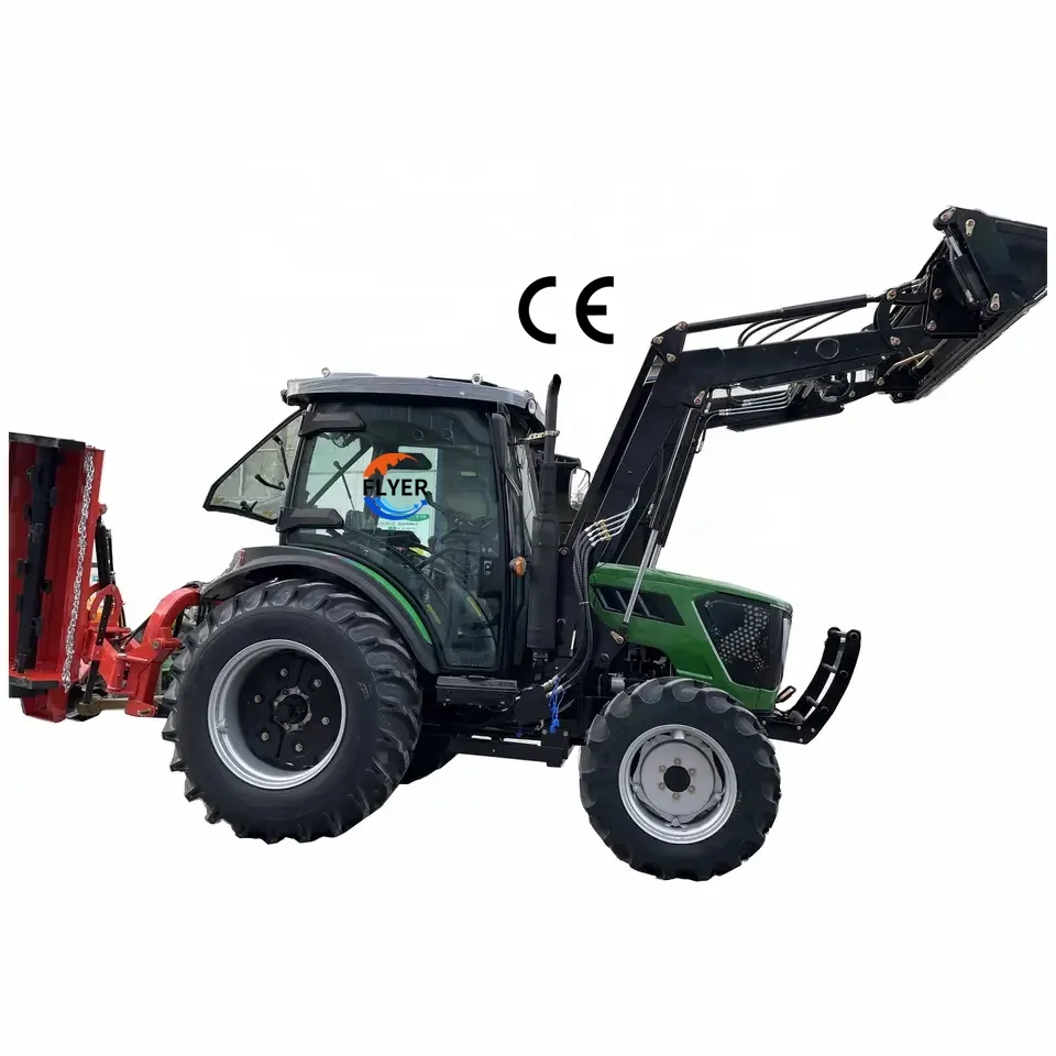 Chinese Tractor  Engine Technical Sales Wheel Video Gearbox 70HP Tractor with front loader and mower