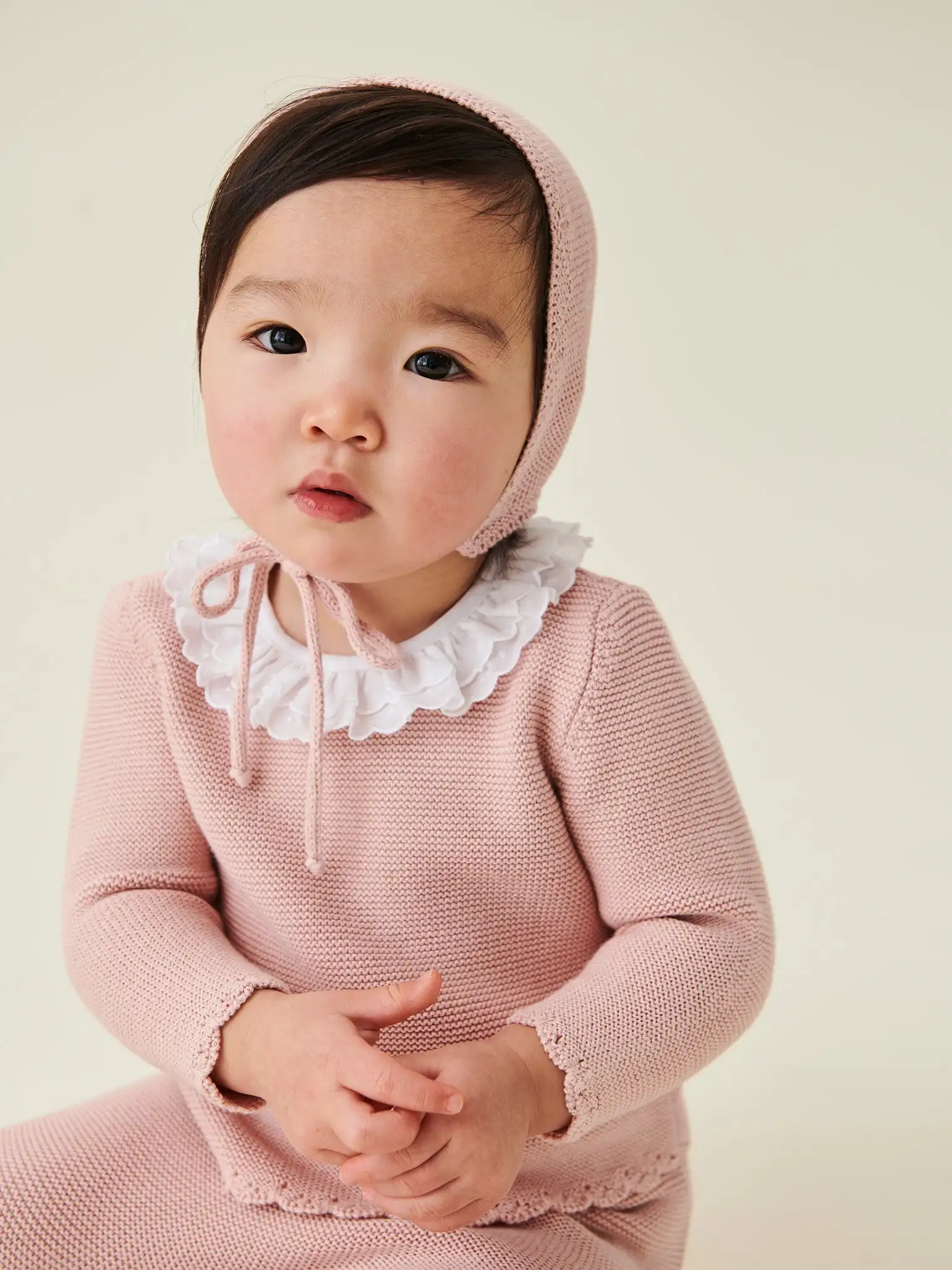 Cute Toddler Girl Autumn Fashion Knitting Sets Comfortable Babies Clothing Pink Cotton Baby Girls Knitted Set Home Playwear Item
