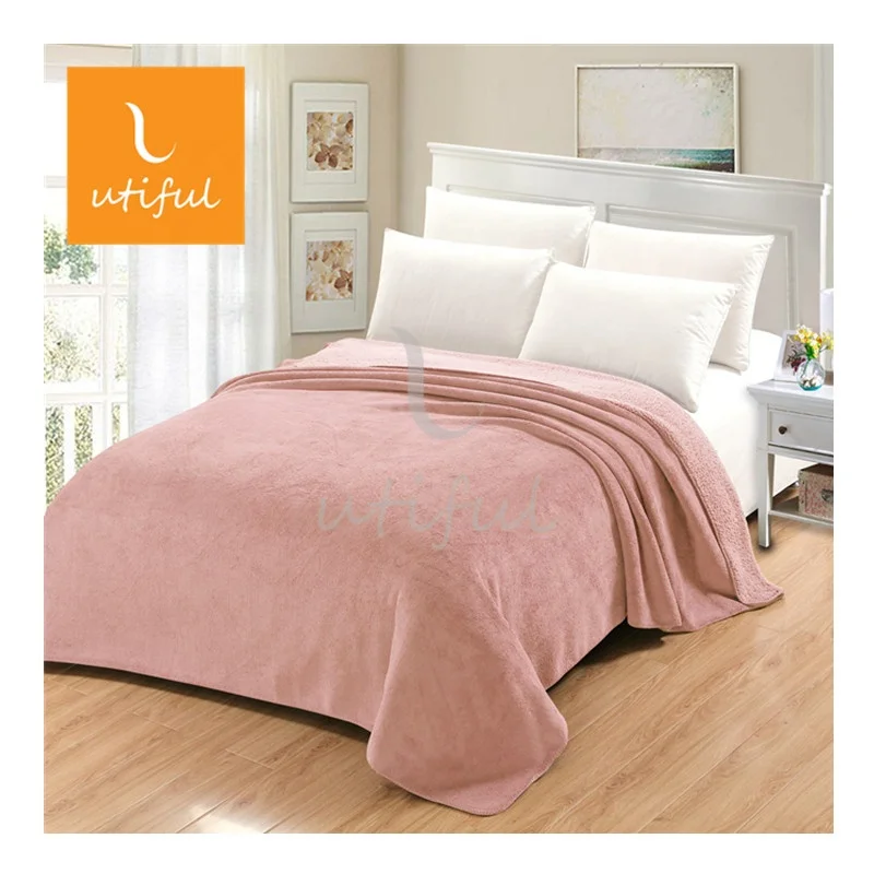 Autumn Winter 2020 Bedding Warm Double Layers Coral Fleece Blanket
