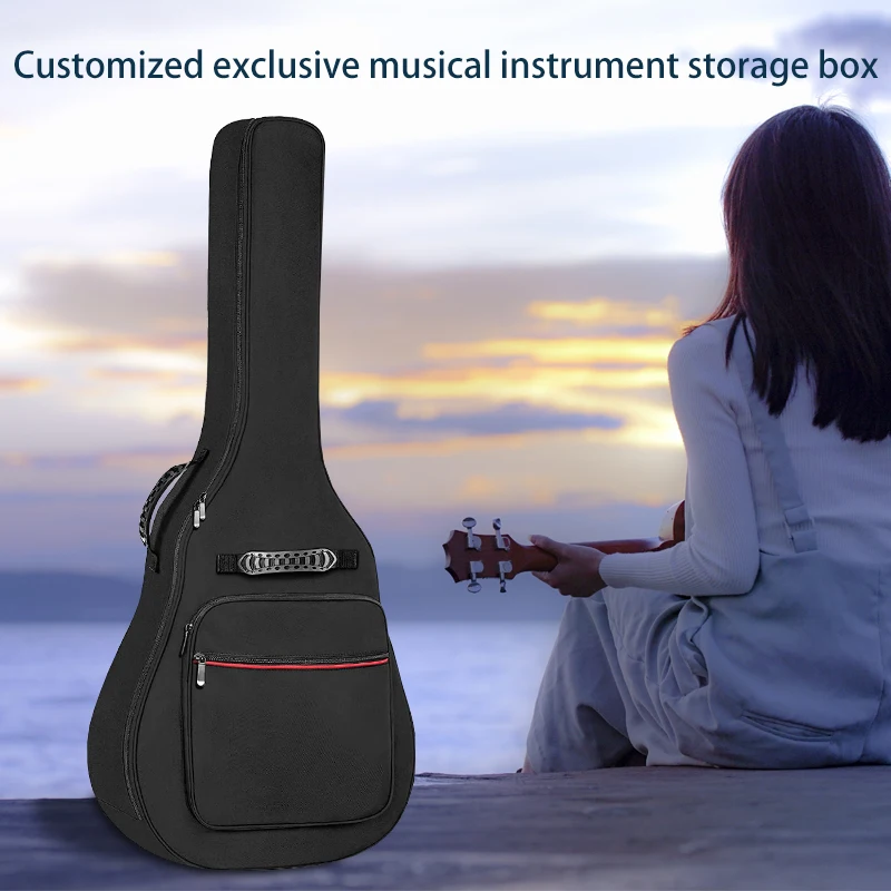Custom Music Instruments Case Travel Music Guitar Gig Bag Waterproof Soft Guitar Bag With Pocket