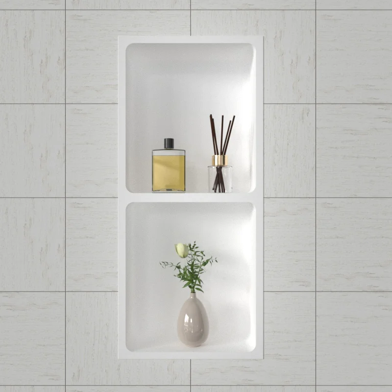 Solid surface artificial Stone Recessed Bathroom Shower Niche Bathroom Shelf Install Niche