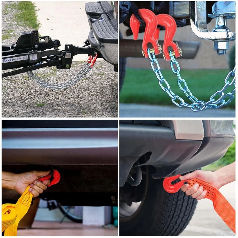 FULE Top-Rated Safety Black Self Locking For Chains Grab Hook Shortening With Lock Sling Self Lock Red Grab Clevis Hook