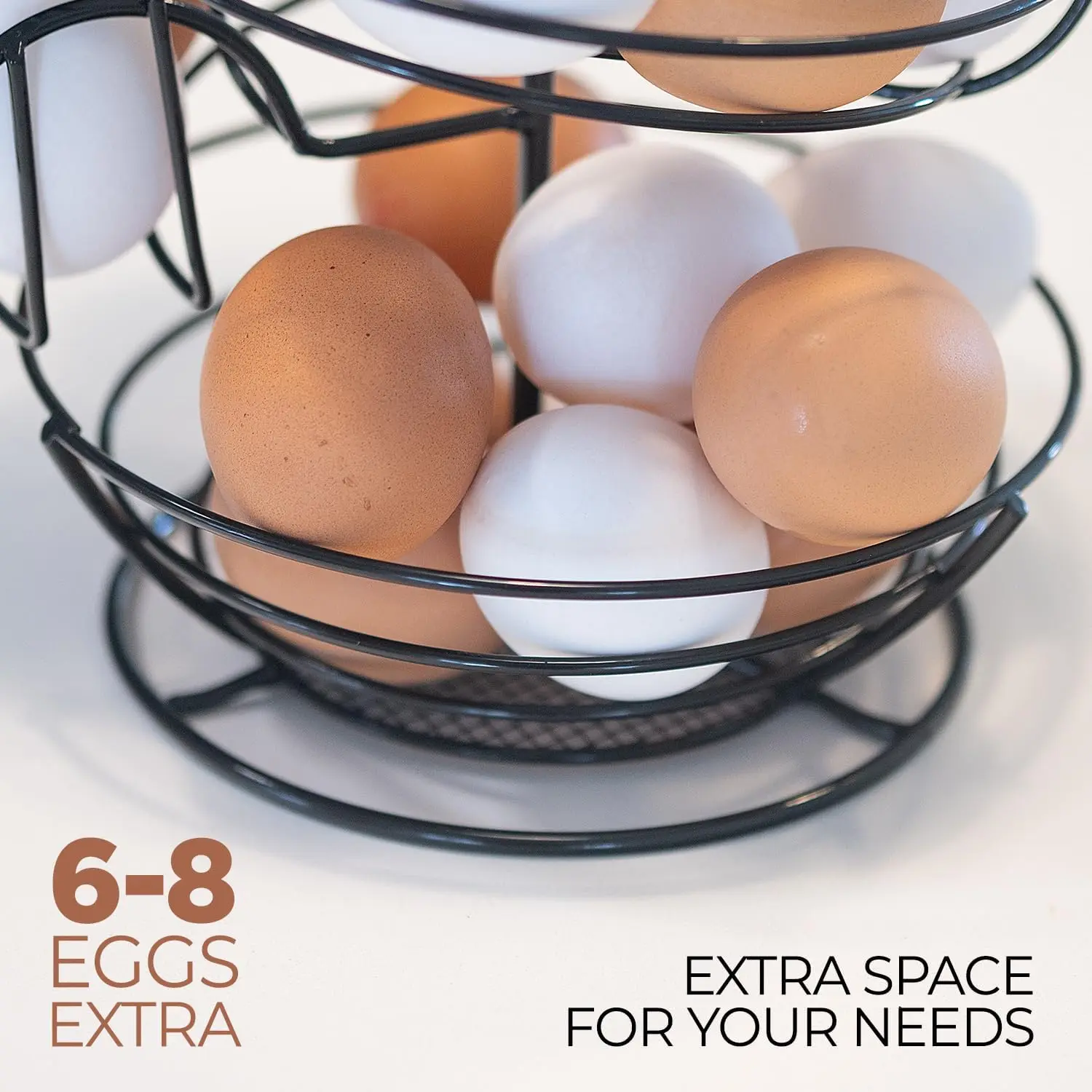 Egg Stand Egg Deluxe Modern Spiraling Dispenser Rack Chrome Plated Freestanding Wire Chicken Egg Storage Organizer