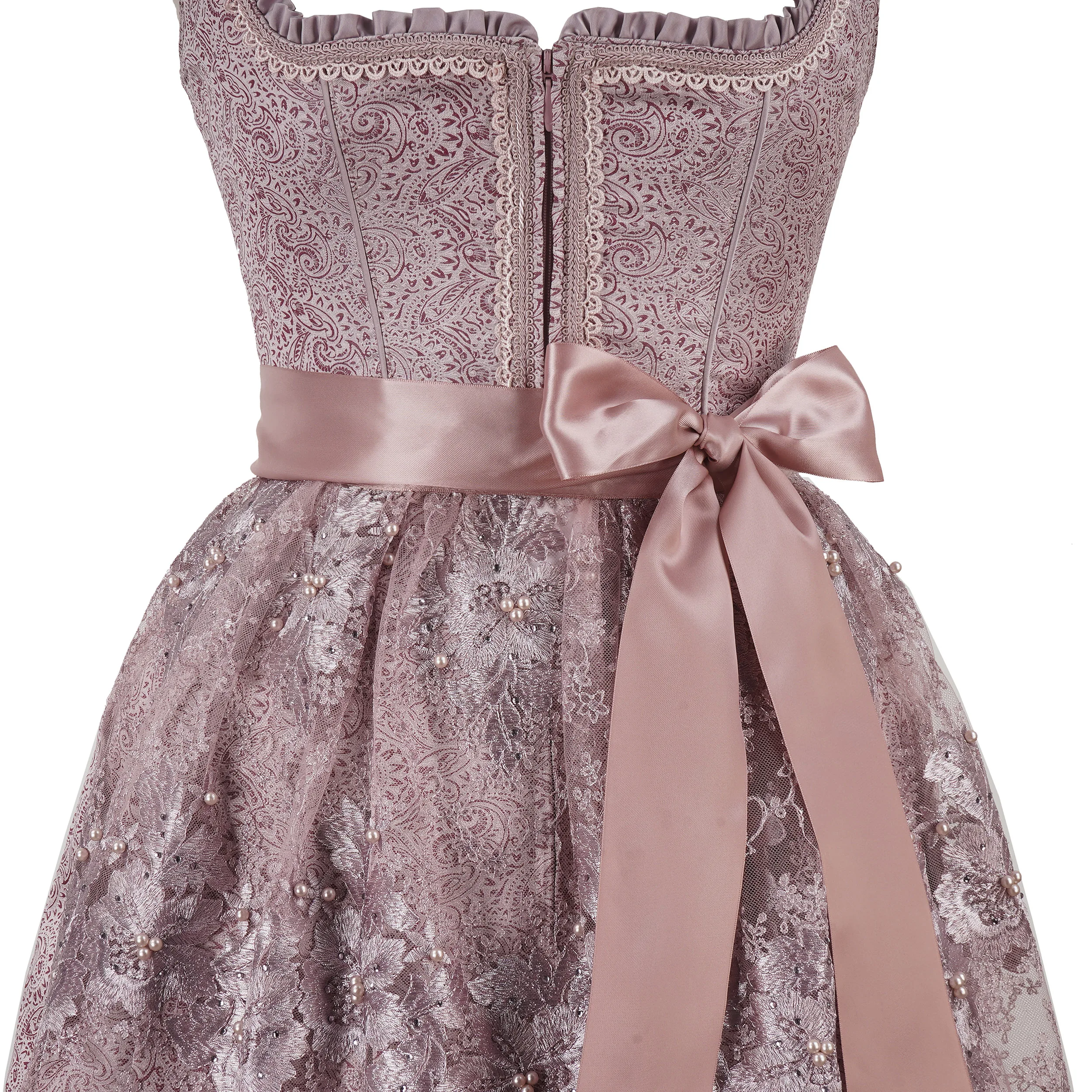 Bavarian Traditional Popular retro Lace Zipper Pattern Dirndls 60cm Size 30-52 European Dress Germen Oktoberfest Maxi Dress