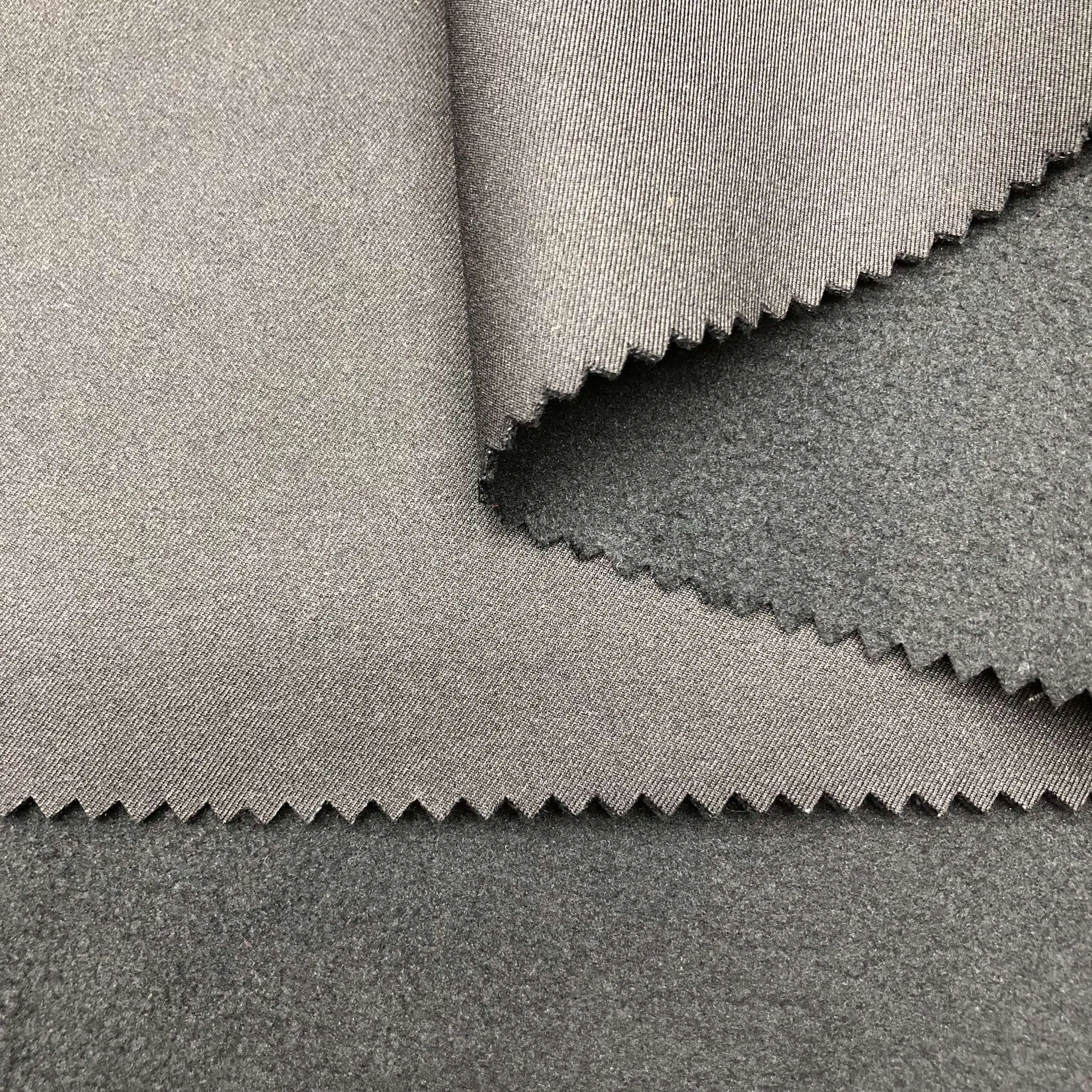 China Wholesale Customized Wujiang Good looking polyester twill Mechanical stretch bonded with TPU membrane polar fleece fabrics